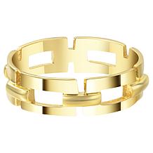 Stately Steel Rectangle Link Ring