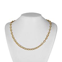 Stately Steel Rolo Chain Necklace and Bracelet Set
