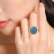 Stately Steel Round Cat Eye Ring