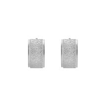 Stately Steel Sandy Huggie Earrings