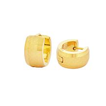 Stately Steel Sandy Huggie Hoop Earrings