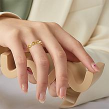 Stately Steel Small Square Link Ring