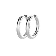 Stately Steel Small Tube Hoop Earrings