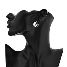 Stately Steel Small Wide Huggie Hoop Earrings