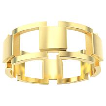 Stately Steel Square Link Ring