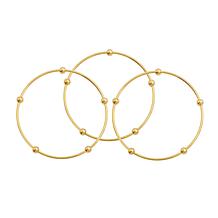 Stately Steel Stackable Beads Bangle Bracelet Set