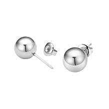 Stately Steel Stainless Steel Ball Stud Earrings