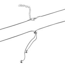 Stately Steel Stainless Steel Beaded Lariat Necklace and Bracelet Set