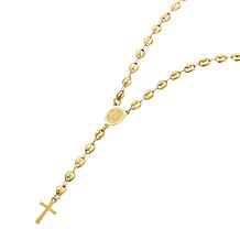 Stately Steel Stainless Steel Coffee Bean Chain Rosary Necklace