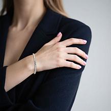 Stately Steel Stainless Steel CZ Elastic Bracelet