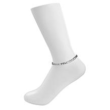 Stately Steel Stainless Steel Figaro Chain Anklet