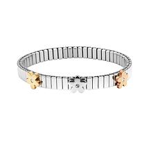 Stately Steel Stainless Steel Flower Station Expansion Bracelet