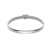 Stately Steel Stainless Steel Heart Bangle