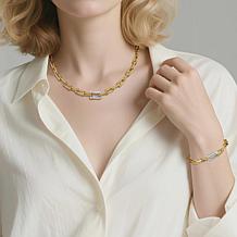 Stately Steel Stainless Steel Horseshoe Necklace and Bracelet Set