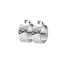 Stately Steel Stainless Steel Hugger Earrings