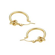 Stately Steel Stainless Steel Knot Hoop Earrings