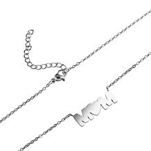 Stately Steel Stainless Steel "MOM" Necklace and Heart Earring Set