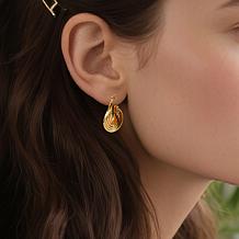 Stately Steel Stainless Steel Overlapping Hoop Earrings