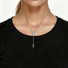 Stately Steel Stainless Steel Rosary Necklace