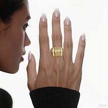 Stately Steel Stainless Steel Sculpted Cable Ring