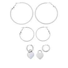 BAUBLEBAR Lucy Goldtone Clear Stone Hoop Earrings Set - 20629459