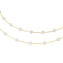 Stately Steel Stainless Steel Simulated Pearl Bracelet and Necklace