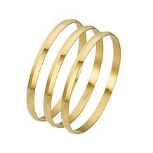 Stately Steel Stainless Steel Stackable Bangle Bracelet 3-piece Set