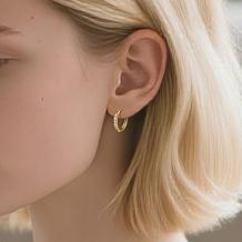 Stately Steel Stainless Steel Tube CZ Hoop Earrings