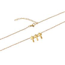 Stately Steel Triple Cross Necklace and Earrings