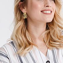 Stately Steel Triple Hoop Earrings