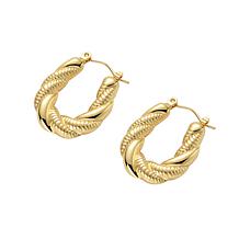 Stately Steel Twisted Hoop Earrings