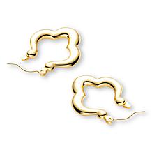 Stately Steel Wrap Flower Hoop Earrings