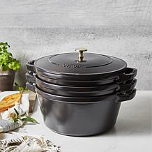 Staub Cast Iron 4-Piece Stackable Set - Cherry