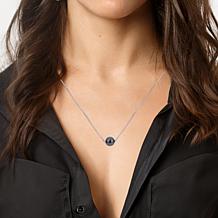 Sterling Silver 10-11mm Cultured Tahitian Pearl Slide Necklace