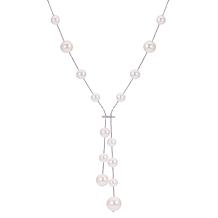 Cultured Freshwater Pearl & Diamond Accent Illusion Lariat