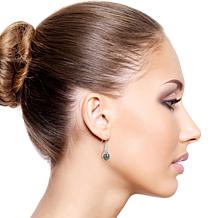 Sterling Silver 8-9mm Cultured Tahitian Pearl Circle Drop Earrings