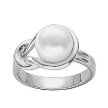 Sterling Silver 9.9.5mm Cultured Freshwater Pearl Knot Ring