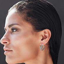 Sterling Silver "Entwined" Double Heart Initial Earrings