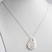 Sterling Silver Nesting Teardrop Names Necklace - 4 Names