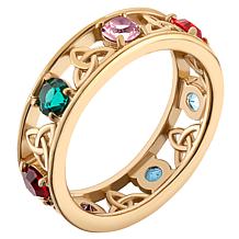Sterling Silver or Gold over Sterling  Family Celtic Birthstone Ring