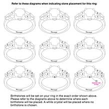 Sterling Silver Personalized Mother's and Family CZ and Crystal Ring