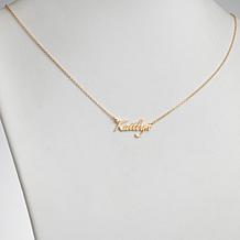 Sterling Silver Petite Fancy Script Name Necklace