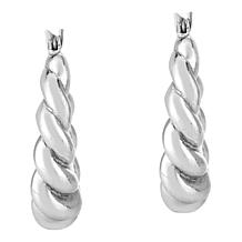 Sterling Silver Polished Bamboo Detail Earrings