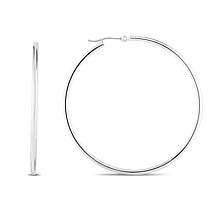 Sterling Silver Round Tube Round Hoop Earring - 2 7/16"