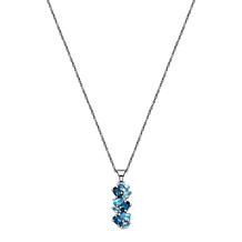 Sterling Silver Tonal Blue Topaz Pendant with 18" Chain Necklace