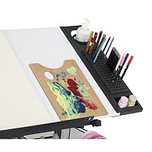 Studio Designs Fusion 2-Piece Black and White Drafting Table Stool Set