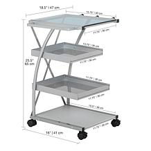 Studio Designs Triflex 4-Tier Metal Mobile Organizer Cart