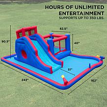 Sunny & Fun 2-in-1 Bounce & Blast Inflatable Water Slide Park