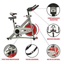 Sunny Health and Fitness Pro II Indoor Cycling Bike with Device Mount