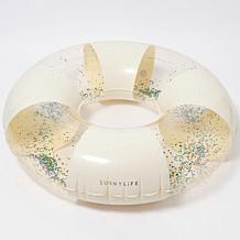 SunnyLiFE Cotton Candy Stripe Inflatable Pool Ring Float with Glitter